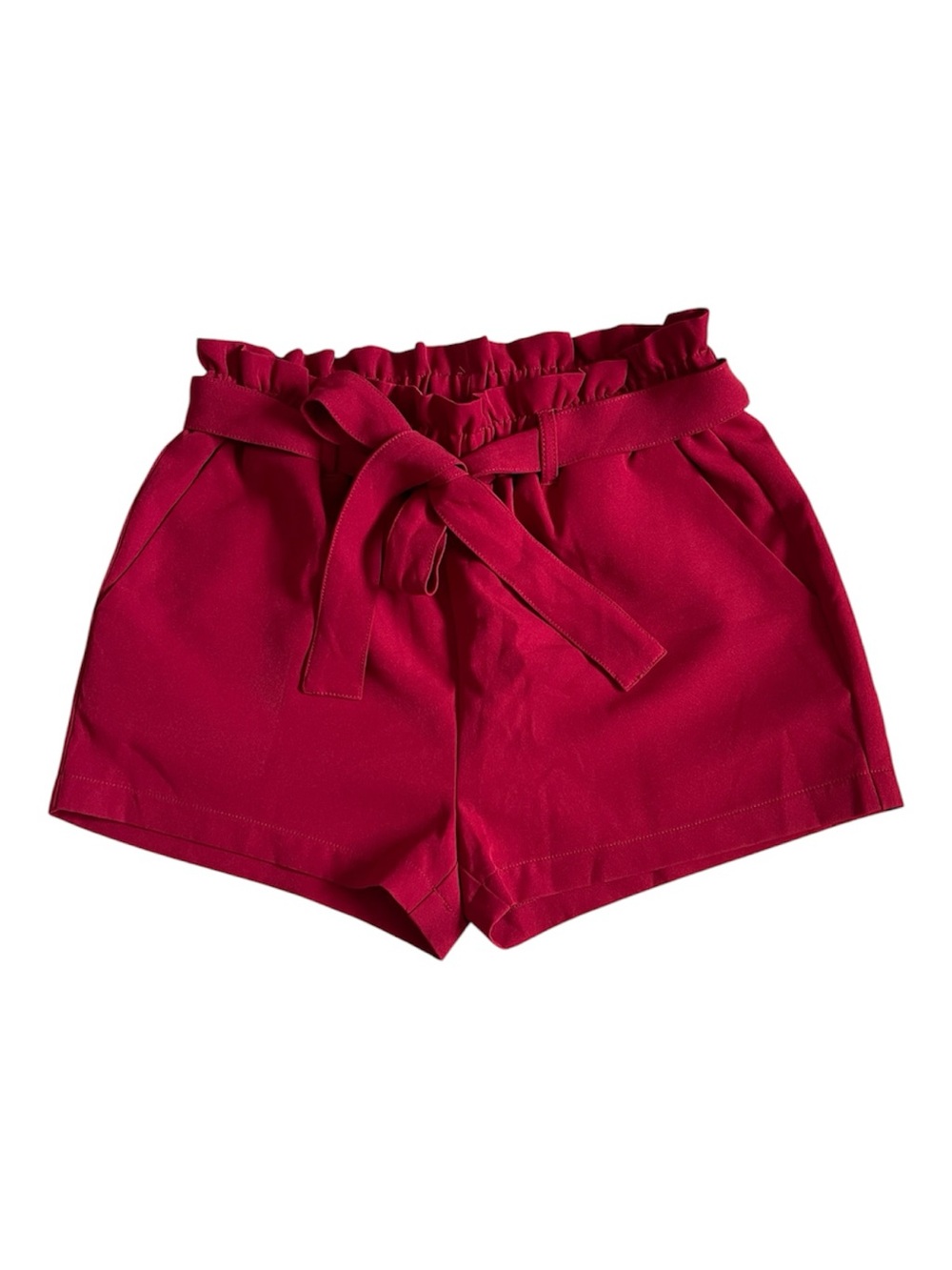 High-Waist Paperbag Tie-Waist Shorts